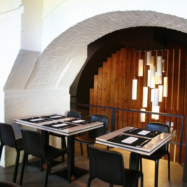 Dentro do restaurante